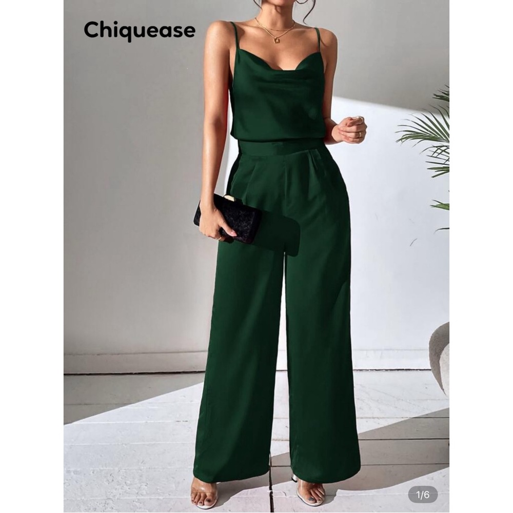 SHEIN Elegant Dark Green Jumpsuit